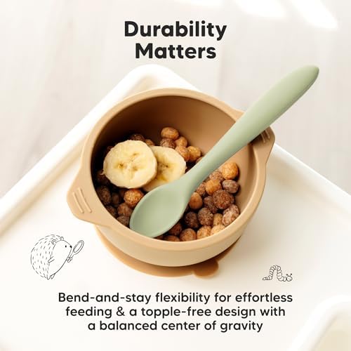 KeaBabies 3-Pack Silicone Baby Spoons for Self-Feeding 1