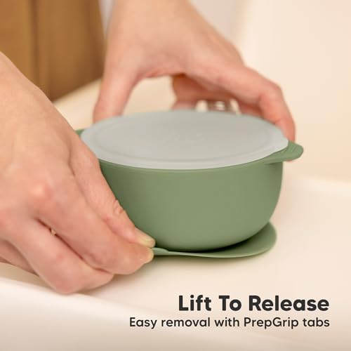KeaBabies 2-Pack Suction Baby Bowls with Lids - BPA-Free Dishwasher Safe 1