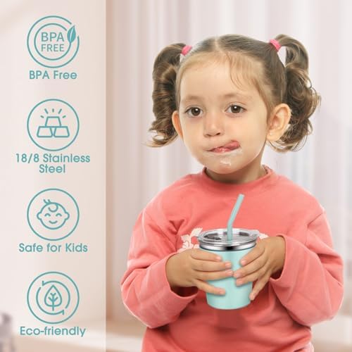 Rommeka 12oz Sippy Cups with Straws and Lids