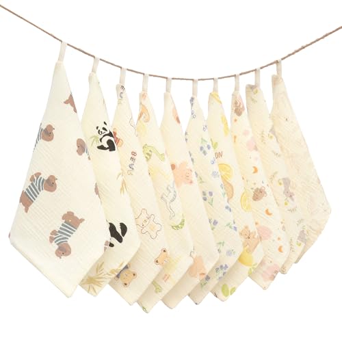 VIVANA Baby Washcloths with Animal Patterns 10 Pack
