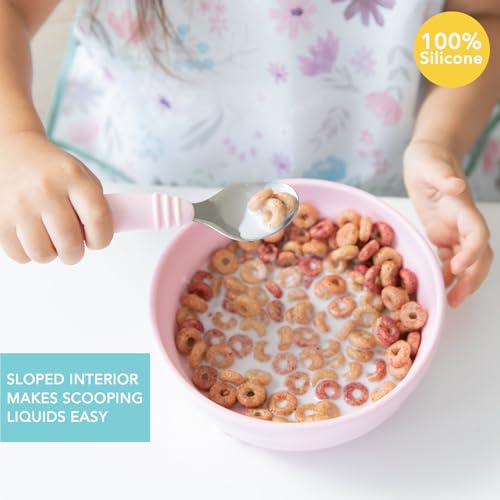 Bumkins Baby Bowl with Suction Base Pink 1