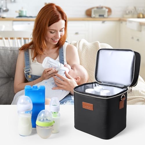 PIIOSER Insulated Breastmilk Cooler Bag with Ice Pack