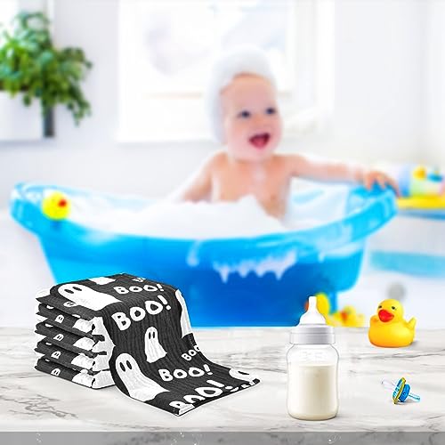 WIFIU Halloween Ghosts Boo Baby Burp Cloths 3 Pack 1