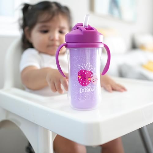 Dr Browns Milestones Insulated Sippy Cup 2-Pack Green Purple 10 oz