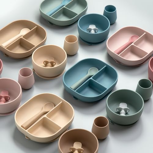 SAMiGO Silicone Baby Bowl and Spoon Set for 6 Months 1