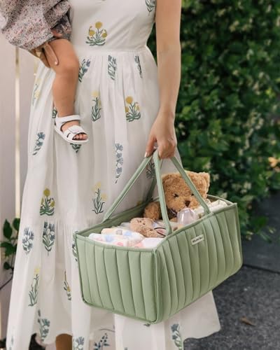 Blissful Diary Diaper Caddy Organizer Sage Green