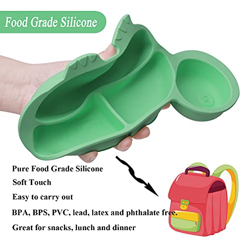 NICINGU Baby Feeding Plates 6 Pcs Set Suction Silicone