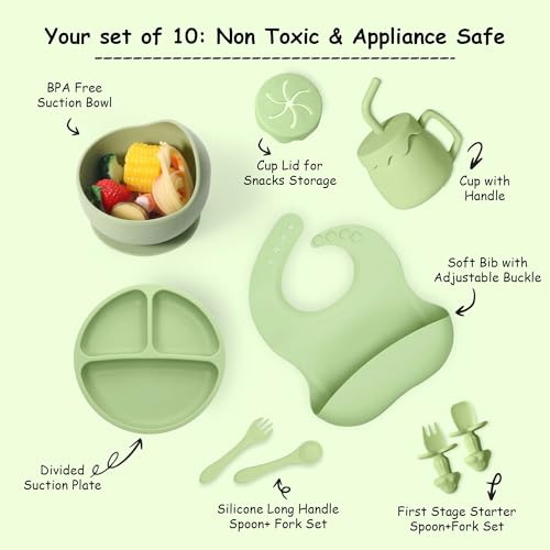 CuddleBubs 10-Piece Silicone Baby Feeding Set