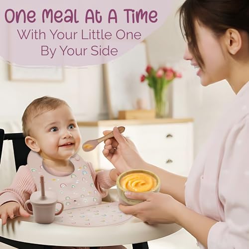 Teamko Silicone Baby Feeding Set with Bamboo Plate and Bowl 1
