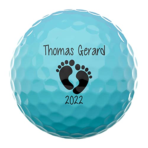 Baby Feet Announcement Personalized Golf Balls Set of 3