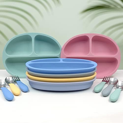 Elk and Friends Suction Plate Stainless Steel Feeding Set for Babies