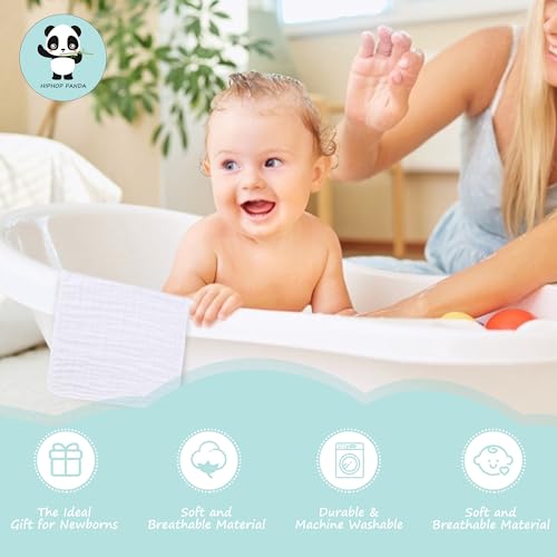 HIPHOP PANDA 10 Pack 6-Layer Muslin Burp Cloths