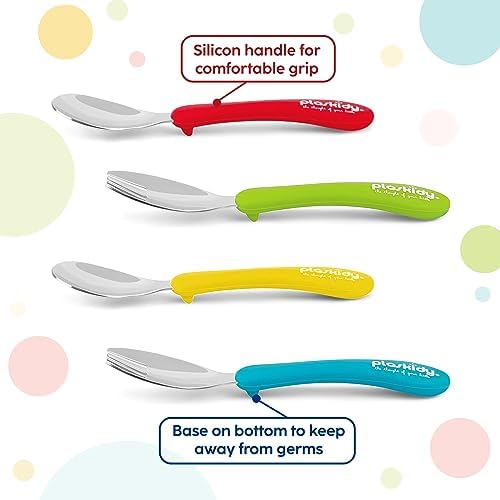 Toddler Silverware Set of 8 - BPA Free Dishwasher Safe