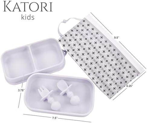 KATORI Kids Suction Plate Set 5pc with Travel Bag