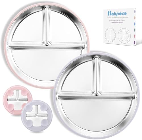 Bakpoco Stainless Steel Toddler Plate with Suction