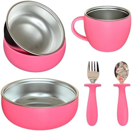 Toddler Dinnerware Set 8 Pieces BPA Free 304 Stainless Steel