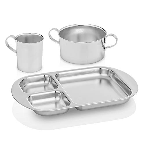 Kiddobloom Childrens Stainless Steel Dinnerware Set
