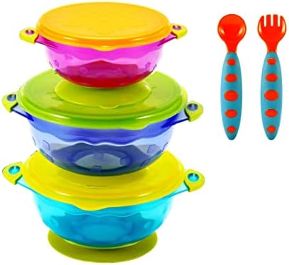 PandaEar Spill Proof Stackable Baby Suction Bowls 3 Sizes