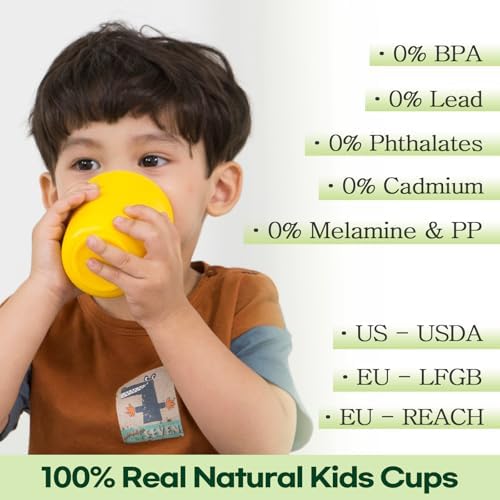 Dulce Worlds SUGARCANE Kids Cups 5 Pack - BPA Free Unbreakable