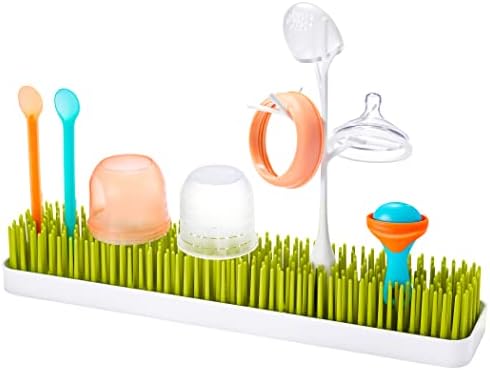 Boon Patch Countertop Baby Bottle Drying Rack - Green and White 1