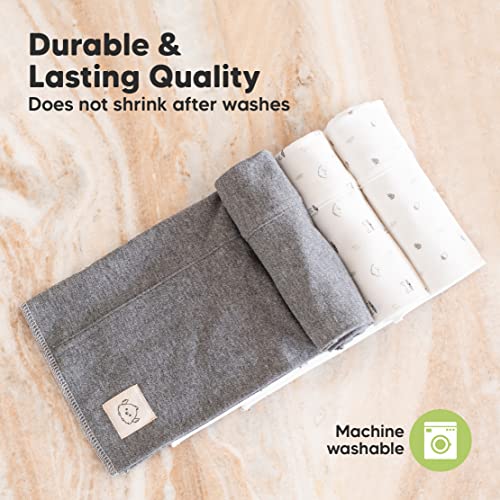 KeaBabies Organic Burp Cloths 6-Pack Neutrals