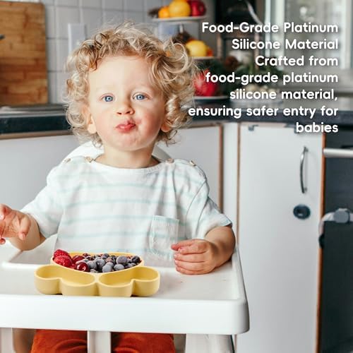 Blisskidsland Silicone Suction Plates for Babies Toddlers Pink