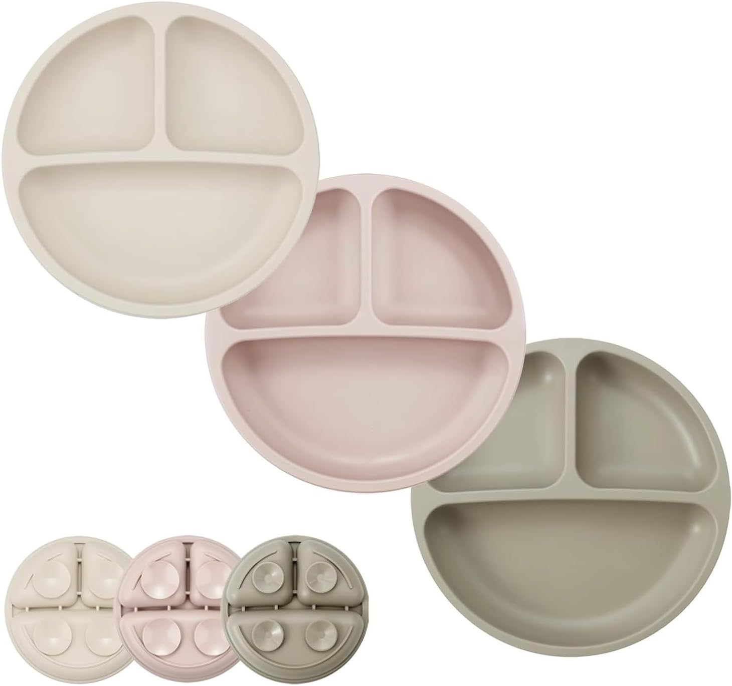 PandaEar 3-Pack Toddler Plates with Suction Design