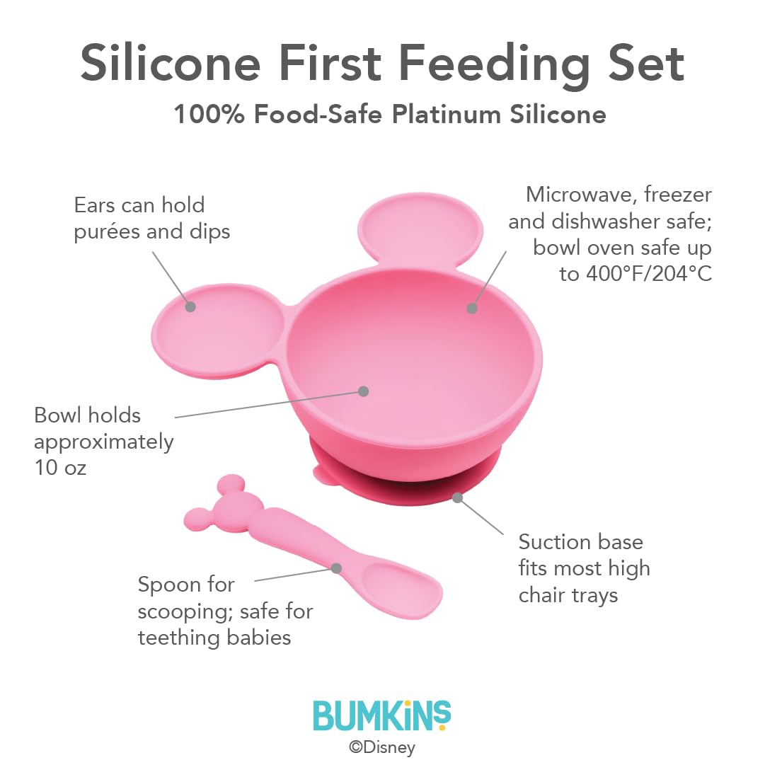 Bumkins Disney Minnie Mouse Silicone Baby Feeding Set
