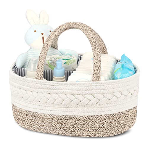 Maliton Diaper Caddy Organizer - Large Cotton Woven Basket