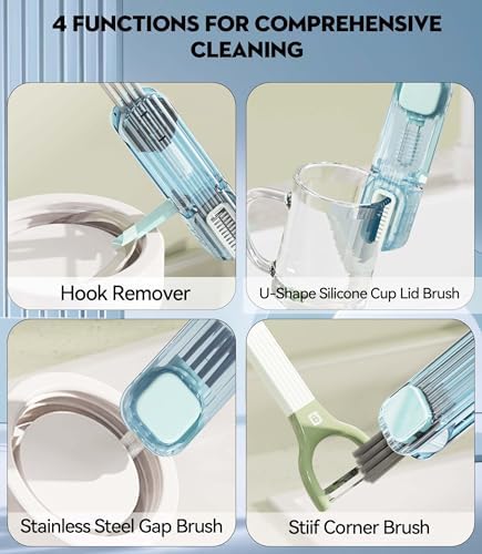 4 in 1 Bottle Gap Cleaning Brush - 2 PCS Multifunctional Cleaning Tool