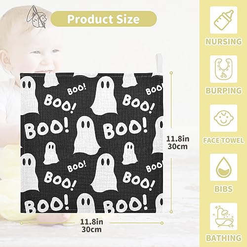 WIFIU Halloween Ghosts Boo Baby Burp Cloths 3 Pack 1