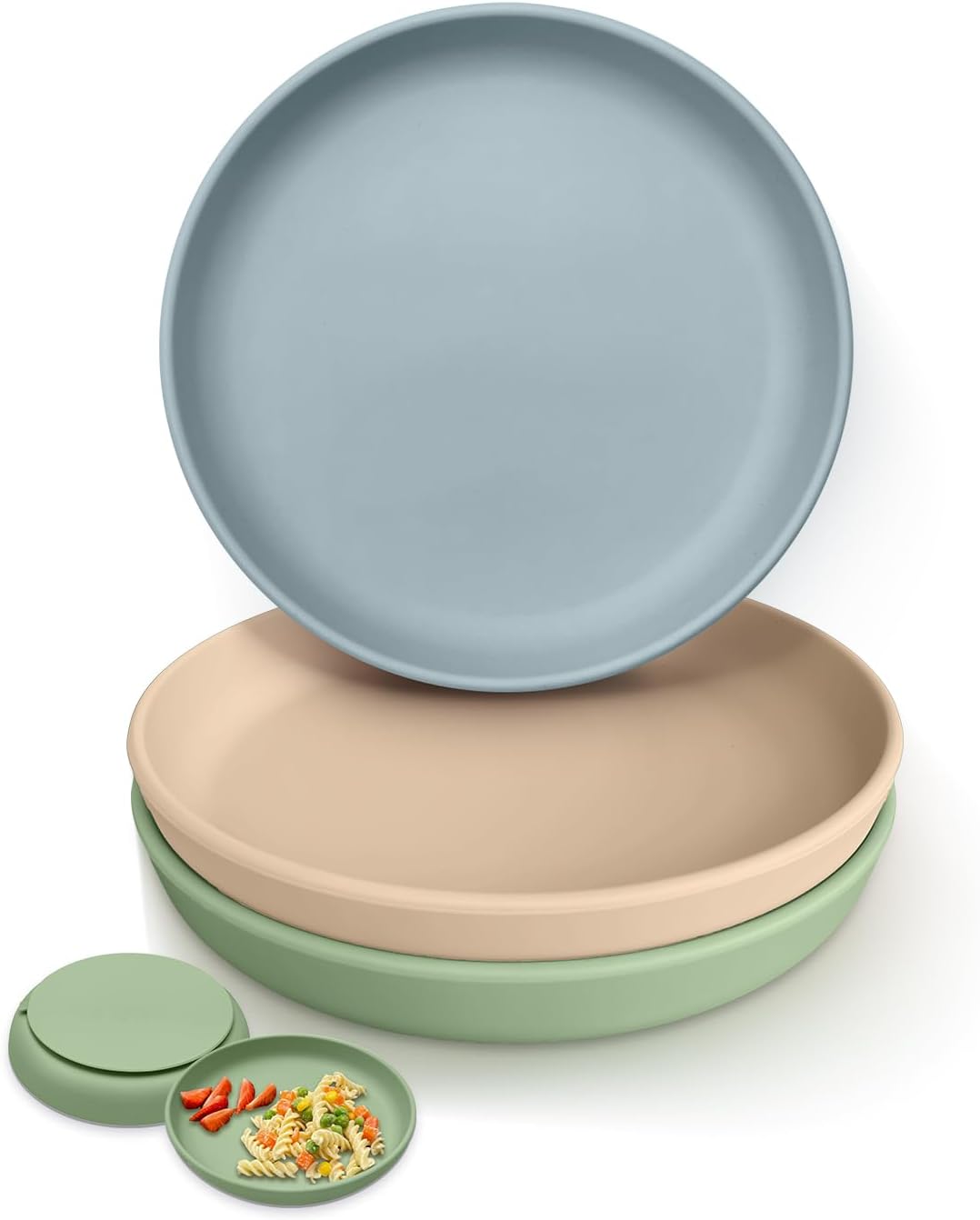 Onyucean Classic Suction Plates for Kids 3-Pack BPA Free