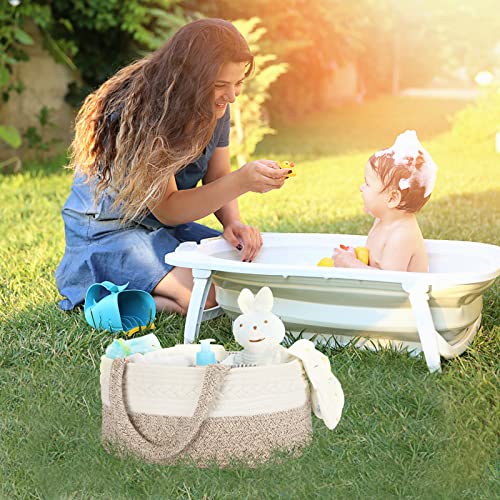 Maliton Diaper Caddy Organizer - Large Cotton Woven Basket