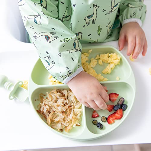 Bumkins Silicone Grip Dish Set of 2 Sage