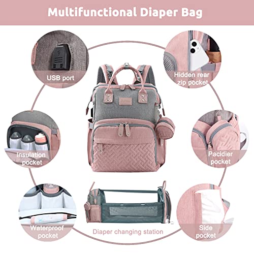 JOLLITO Diaper Bag Backpack with Changing Station