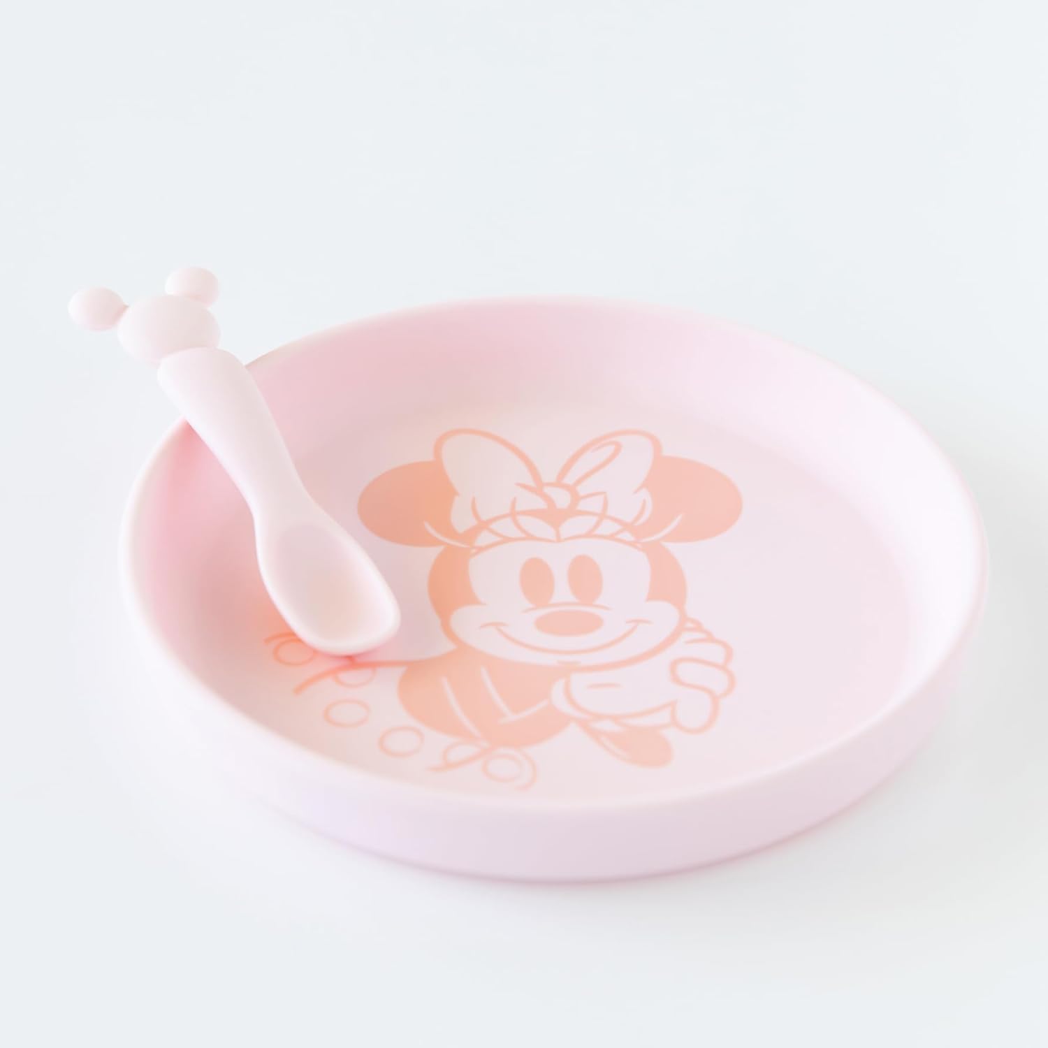 Disney Minnie Mouse Silicone Plate and Spoon Set for Babies and Kids