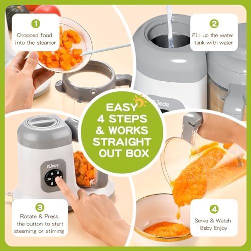 Duede Baby Food Maker One Button Control Steamer Puree Blender