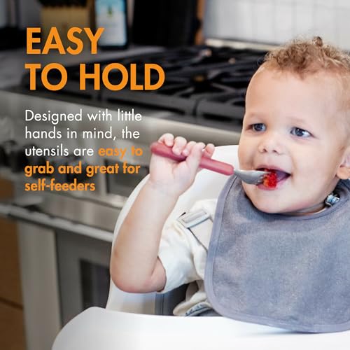 Boon Chow Toddler Flatware Set - 6 Pieces Magenta Mauve Pink