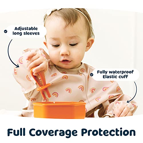 Tiny Twinkle Mess Proof Baby Bib with Sleeves