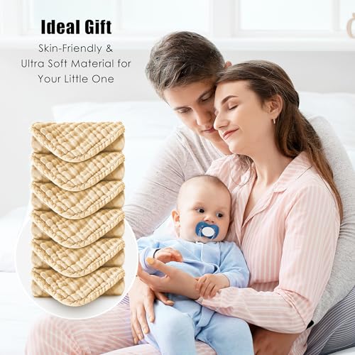 MOON PARK 12 Pack Washcloths - 12x12 Inches Ultra Soft 100 Cotton Muslin