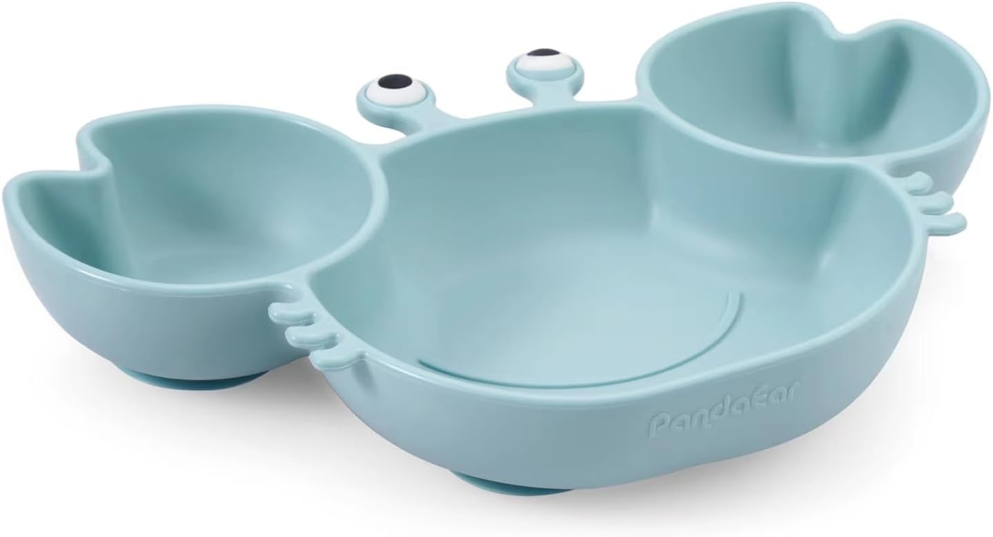 PandaEar 2-Pack Silicone Suction Baby Plate Spoon Set