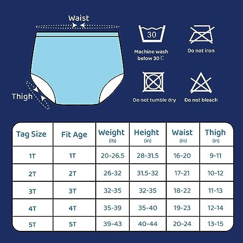 BISENKID Rubber Underpants for Potty Training 2T