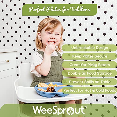 WeeSprout Suction Plates - 3 Pack Picky Eater Friendly