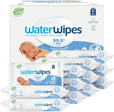 WaterWipes Plastic-Free Original Baby Wipes 60 Count Pack