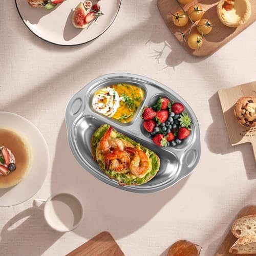 Mrs Chou Pink Stainless Steel Baby Suction Plates