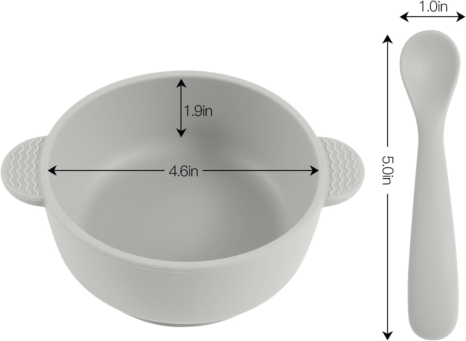 Eascrozn Silicone Baby Feeding Set 3 Bowls 3 Spoons