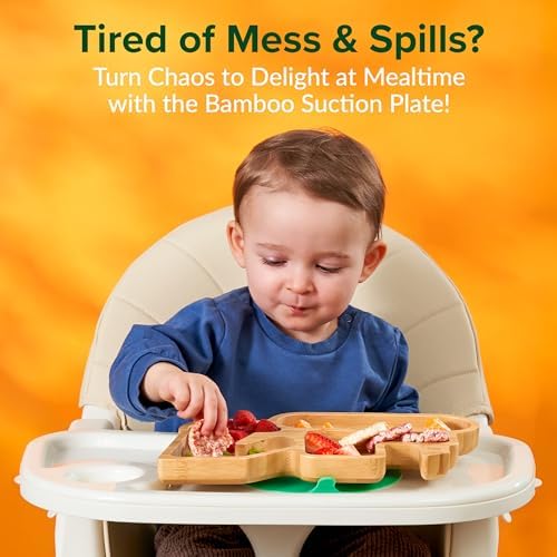 Bamboo Divided Suction Plates for Baby and Toddlers