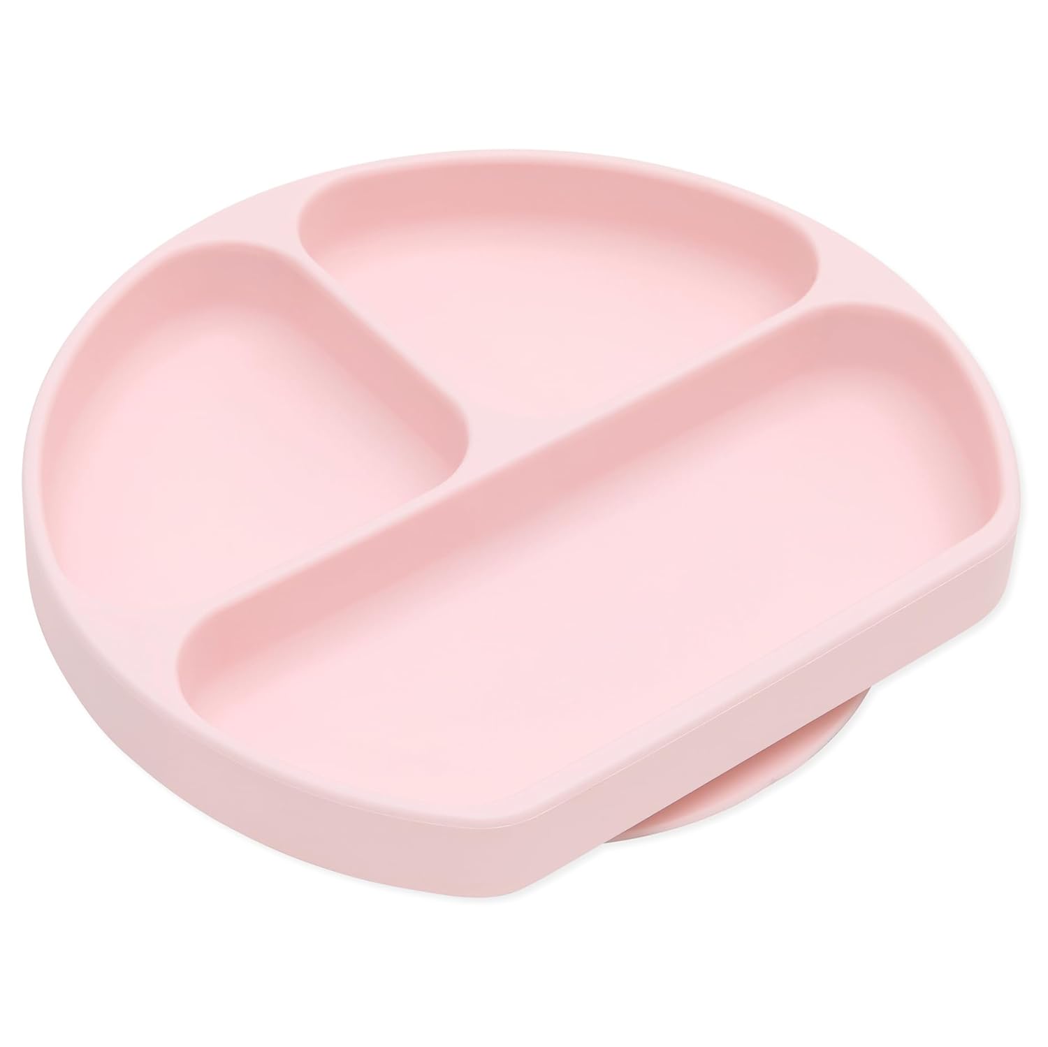 Bumkins Toddler Suction Plate with Divided Grip Pink