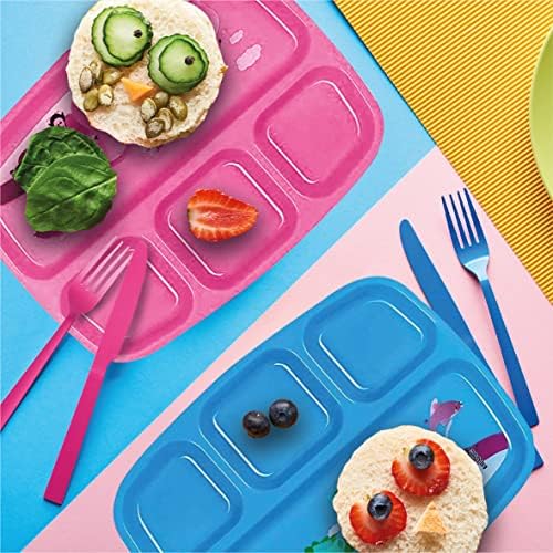 PLASKIDY Toddler Plates with Dividers Set of 4 1