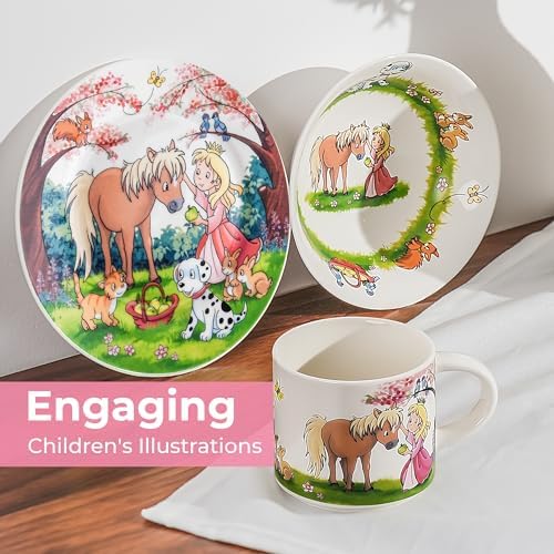 MIAMIO Set of 3 Kids Dinnerware Set - Princess Design